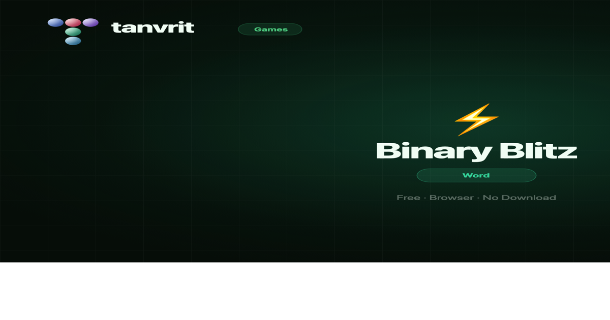 Binary Blitz — Decode Binary Numbers Speed Game | Free Browser Game ...
